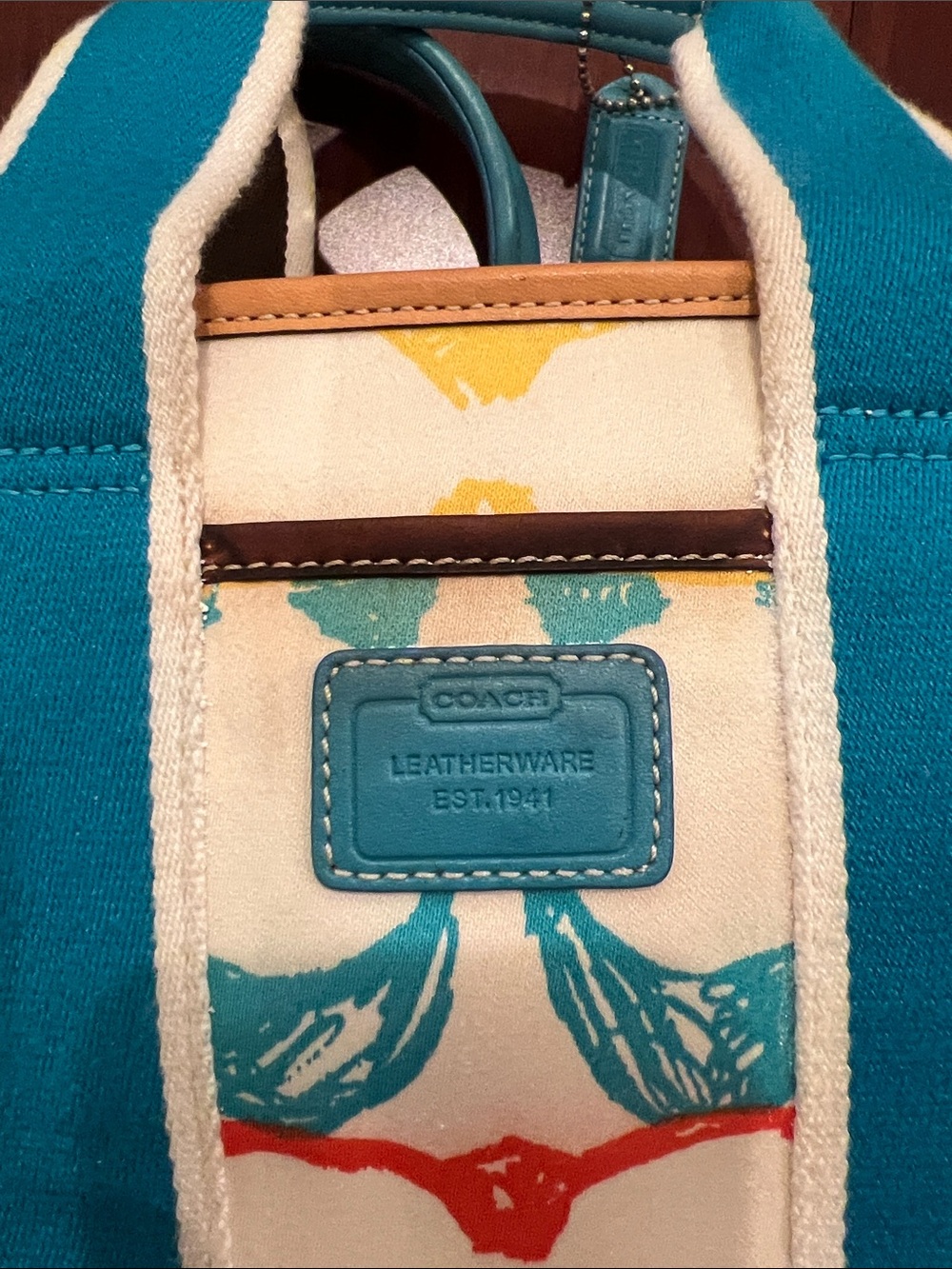 Vintage Coach Hamptons Scribble mini tote bag. - Picture 7 of 13